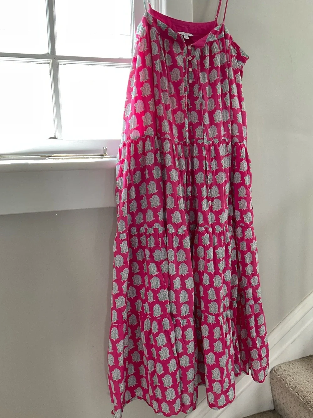 J. Crew SZ block prints tiered maxi dress XXL